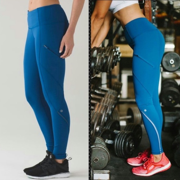 LULULEMON luxtreme leggings Cadence Crusher Tight Dark Royal size 6 EUC - Picture 2 of 14